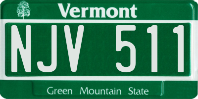 VT license plate NJV511