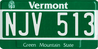 VT license plate NJV513