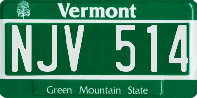 VT license plate NJV514