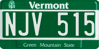 VT license plate NJV515