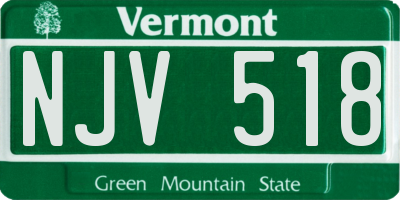 VT license plate NJV518