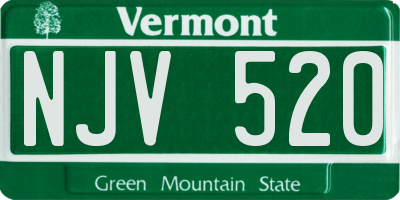 VT license plate NJV520