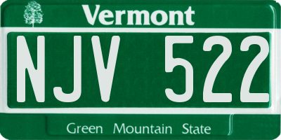 VT license plate NJV522