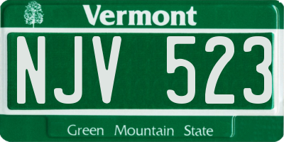 VT license plate NJV523