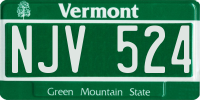 VT license plate NJV524