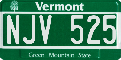 VT license plate NJV525