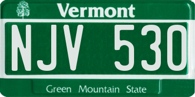 VT license plate NJV530
