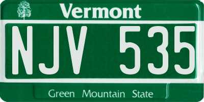 VT license plate NJV535