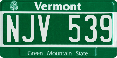 VT license plate NJV539