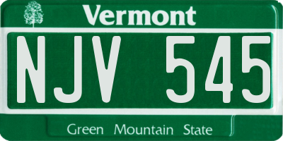 VT license plate NJV545