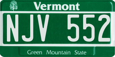 VT license plate NJV552
