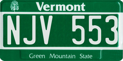 VT license plate NJV553
