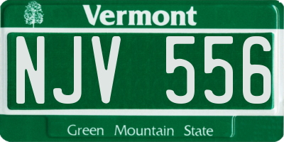 VT license plate NJV556