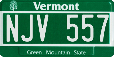 VT license plate NJV557