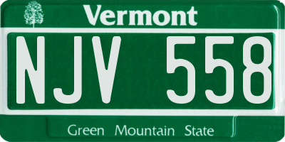VT license plate NJV558