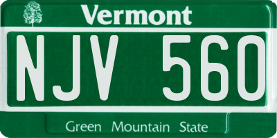 VT license plate NJV560