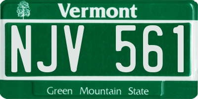 VT license plate NJV561