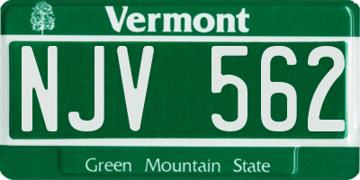 VT license plate NJV562