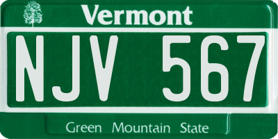 VT license plate NJV567