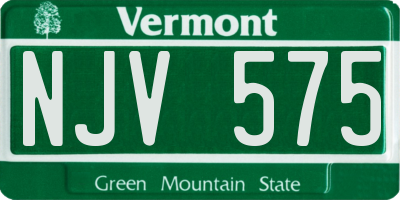VT license plate NJV575