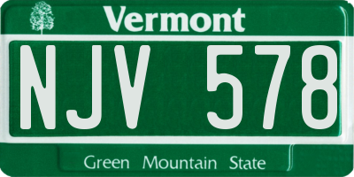 VT license plate NJV578