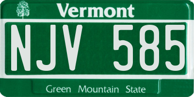 VT license plate NJV585
