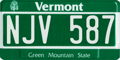 VT license plate NJV587