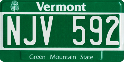 VT license plate NJV592