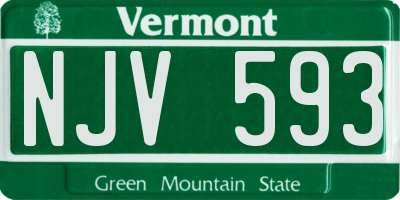 VT license plate NJV593