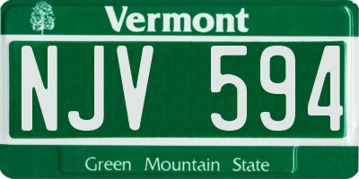 VT license plate NJV594