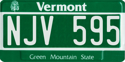 VT license plate NJV595