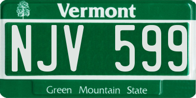 VT license plate NJV599