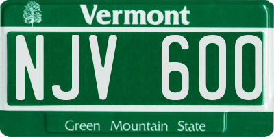 VT license plate NJV600