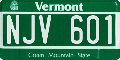 VT license plate NJV601