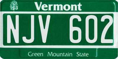VT license plate NJV602