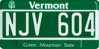 VT license plate NJV604