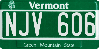 VT license plate NJV606