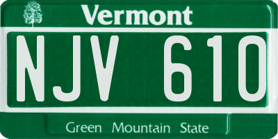 VT license plate NJV610