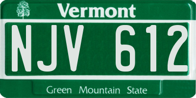 VT license plate NJV612