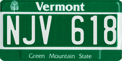VT license plate NJV618