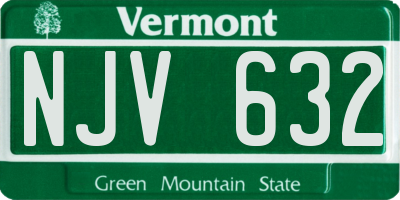 VT license plate NJV632