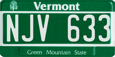 VT license plate NJV633