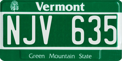 VT license plate NJV635