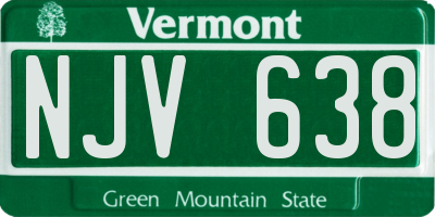 VT license plate NJV638