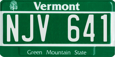 VT license plate NJV641