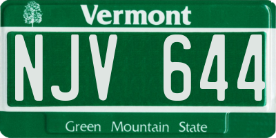 VT license plate NJV644