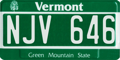 VT license plate NJV646