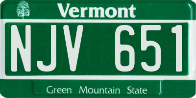 VT license plate NJV651