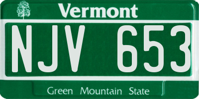 VT license plate NJV653