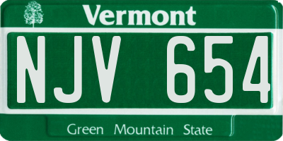 VT license plate NJV654